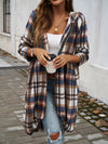 Devine Plaid Zip Up Hooded Coat - Cocoa Yacht Club