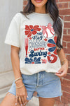 White Hey Batter Swing Game Day Graphic Tee