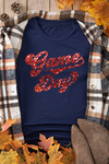 Blue Game Day Graphic Cuffed Sleeve Crew Neck T Shirt