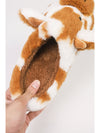 Coffee Plush Cartoon Cow Thermal Home Slippers