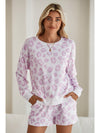 Pink Leopard Print Pullover and Shorts Pajama Set