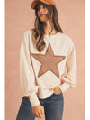 Apricot Studded Star Graphic Oversized Top