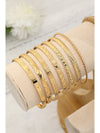 Gold 7pcs Textured Open Alloy Bangle Set