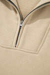 Bonbon Zip-up Stand Neck Kangaroo Pocket Sweatshirt