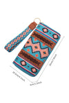 Ashleigh Blue Geometric Print PU Leather Wristlet Wallet