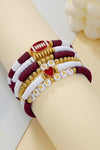 Red Dahlia GO GAME DAY Football Beaded Bracelet Set