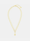 14K Gold-Plated Copper Zircon Pendant Necklace