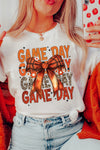 White GAME DAY Bowknot Round Neck T Shirt