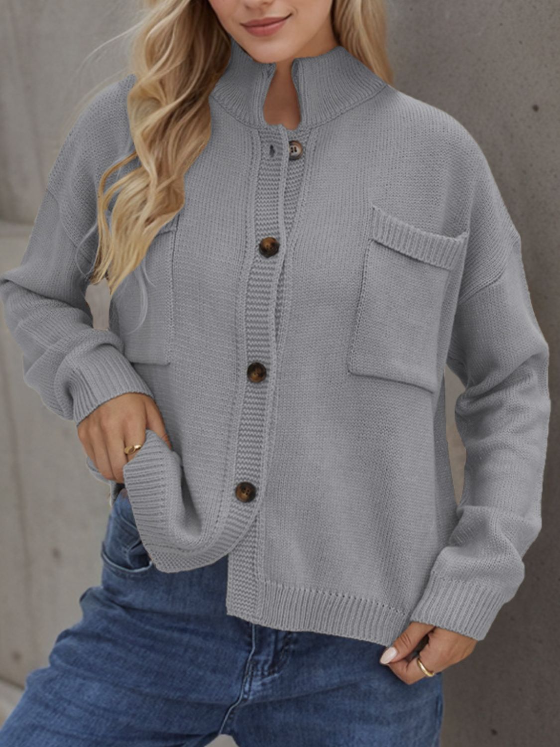 Button Up Long Sleeve Cardigan