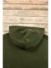 Smoke Green Half Zipper Kangaroo Pockets Drop Shoulder Hoodie