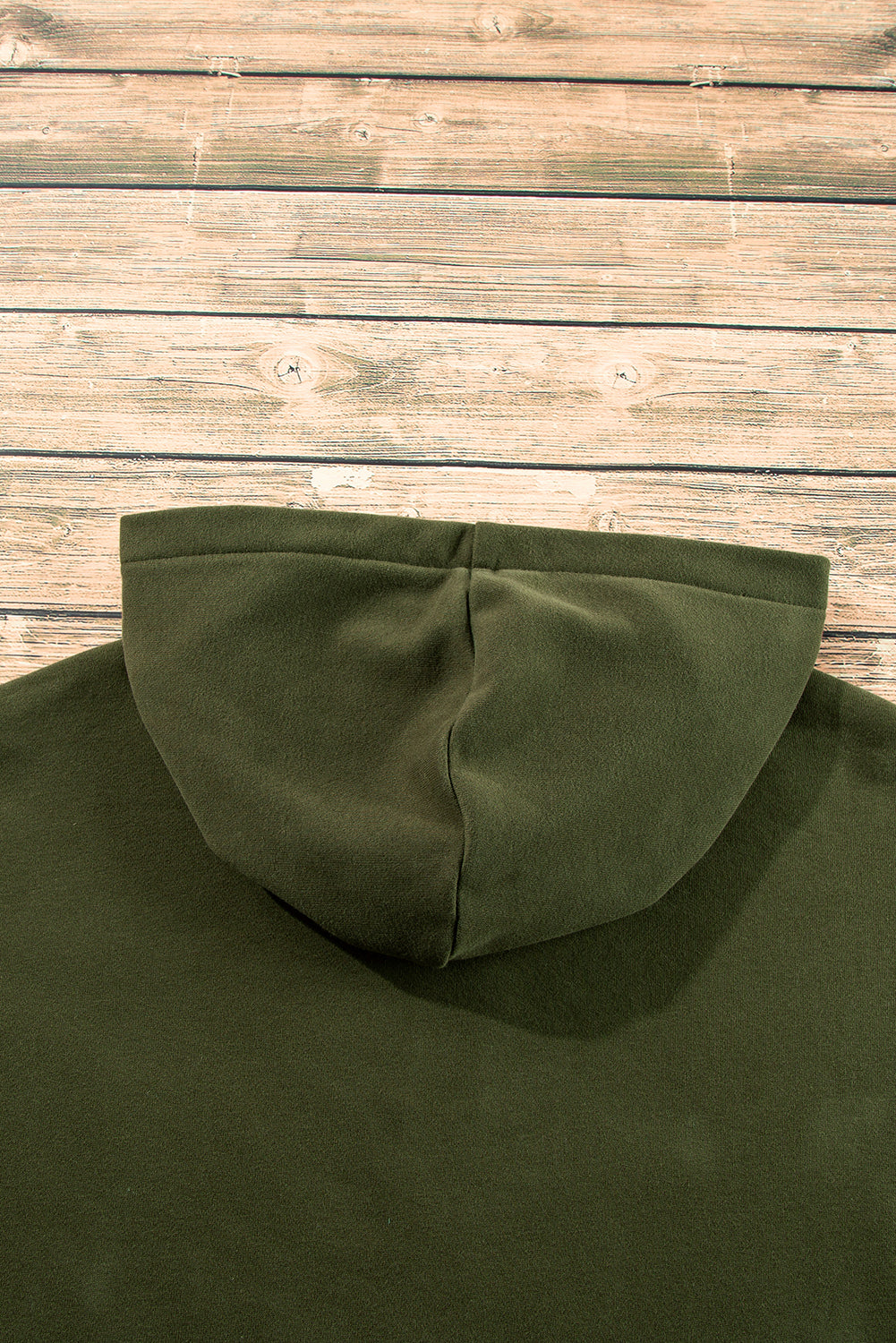 Smoke Green Half Zipper Kangaroo Pockets Drop Shoulder Hoodie