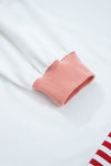 White Striped Colorblock Patchwork Oversized Sweatshirt