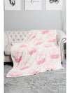 White Cheery Print Reversible Soft Blanket 127*152cm