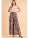 Desert Palm Boho Leopard Print Wide Leg Pants