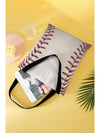 White Baseball Print Canvas Tote Bag 34*2*31cm