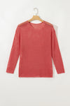 Smoke Gray Crochet Hollow-out Knit Sweater