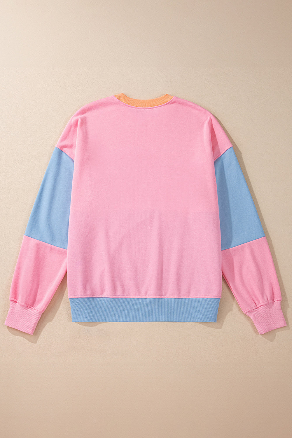 Sky Blue Colorblock Drop Shoulder Sweatshirt