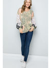 Celeste Full Size Tie-Dye V-Neck Printed Sleeve Blouse