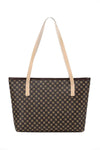 Camel Leopard Print PU Leather Tote Bag