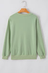 Orange Plain Drop Shoulder Crewneck Pullover Sweatshirt