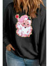 Black Santa Claus Graphic Drop Shoulder Plus Size Sweatshirt