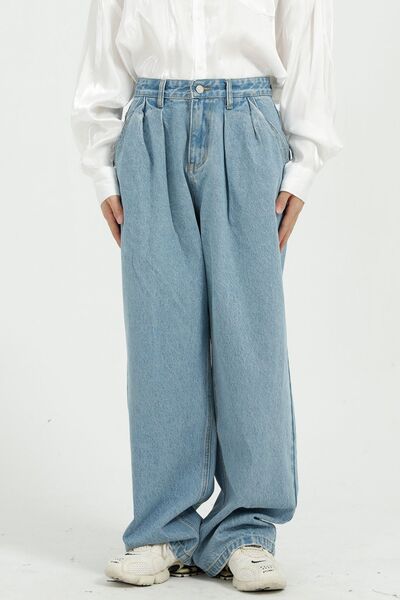 Wide Leg Jeans With Pockets