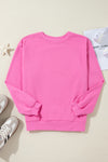 Orange Plain Drop Shoulder Crewneck Pullover Sweatshirt