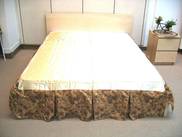 Earthy Tones Floral Brown Pleated Bed Skirt - 14" Drop (BS-BM6118L-1)
