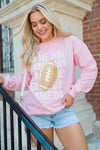Pink GAME DAY Football Print Casual Sweatshirt