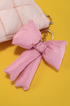 Racing Red Puff Bow Bag Charm Cute Keychain