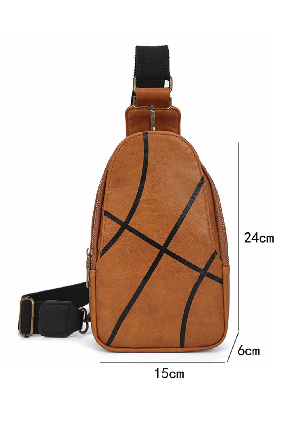 Chestnut Balls Pattern PU Leather Zipped Crossbody Bag