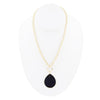 Black Onyx Teardrop Golden Chain Necklace
