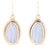 Blue Agate Golden Drop Earrings