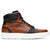 Italian Burnished Calfskin High Top Dress Sneaker Black / Brown