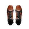 Italian Burnished Calfskin High Top Dress Sneaker Black / Brown