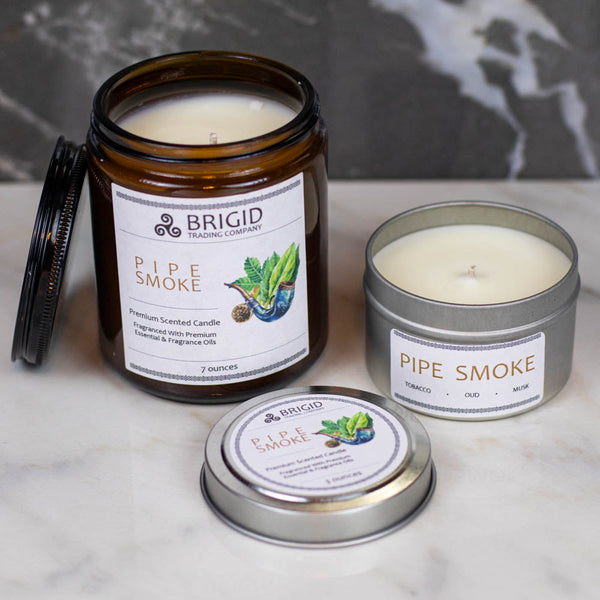 Pipe Smoke Soy Wax Candle - Cuban Tobacco, Smoked Oud, and Deep Resins