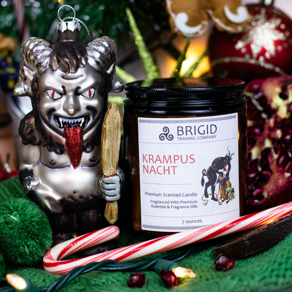 Krampusnacht Soy Wax Candle - Red Wine, Citrus &amp; Figs, Chimney Smoke &amp; Holiday Spices