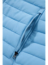 Sky Blue Plush Collared Quilted Zipped Puffer Vest