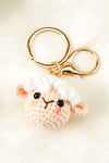 White Crochet Sheep Cute Keychain