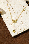 Gold Bowknot Heart Pendant Chained Necklace
