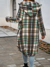 Devine Plaid Zip Up Hooded Coat - Cocoa Yacht Club