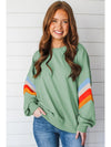 Flamingo Patchwork Drop Sleeve Loose Sweatshirt