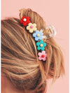 Light Blue Flowers Decor Acrylic Hair Claw