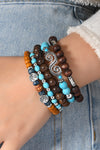 Cinnamon Boho Turquoise Beaded Bracelet Set