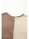 Parchment Colorblock Henley High Low Loose Sweatshirt