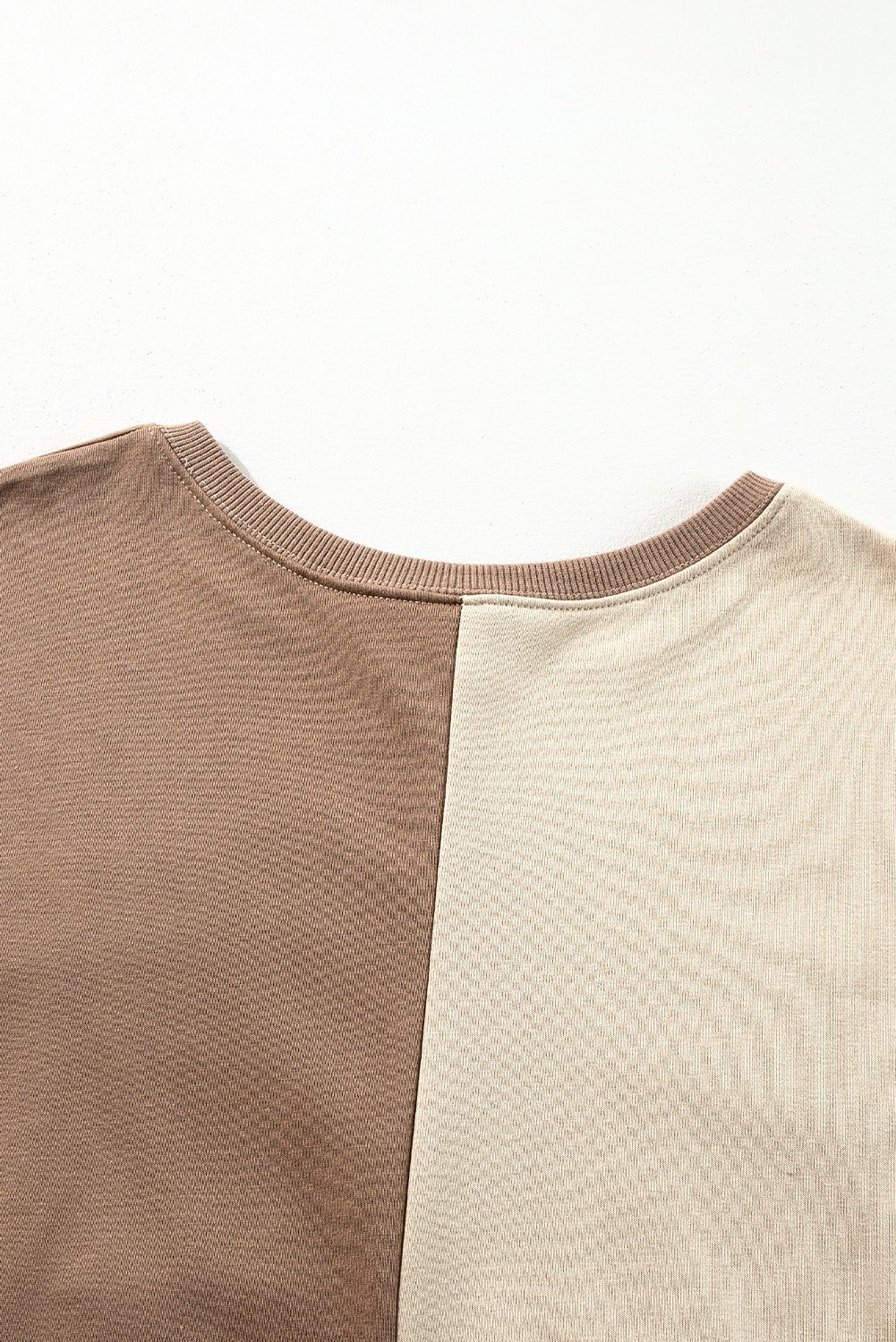 Parchment Colorblock Henley High Low Loose Sweatshirt