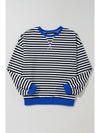 Green Stripe Contrast Edge Oversized Sweatshirt