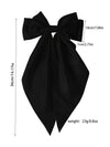 Black Elegant Oversized Ribbon Bowknot Satin Hair Clip