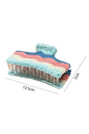 Iceland Blue Crochet Seaside Striped Pattern Hair Claw Clip
