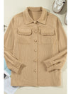 Frill Button Up Long Sleeve Shacket